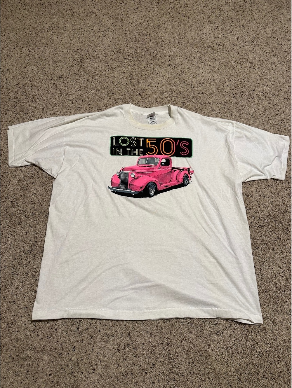 Vintage Lost in the 50's Classic Car Graphic T-Shirt XXL